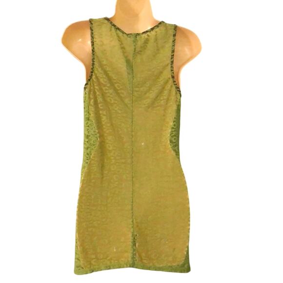 Lily White Green stretch lace Tunic Top Size Large Y2K - Picture 2 of 8